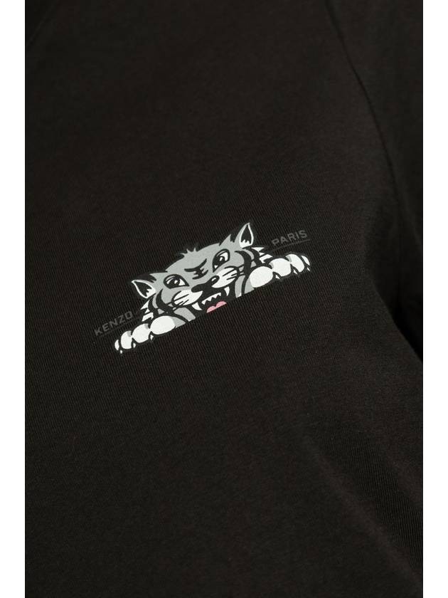 Kenzo T-shirt With Tiger Motif, Women's, Black - KENZO - BALAAN 5