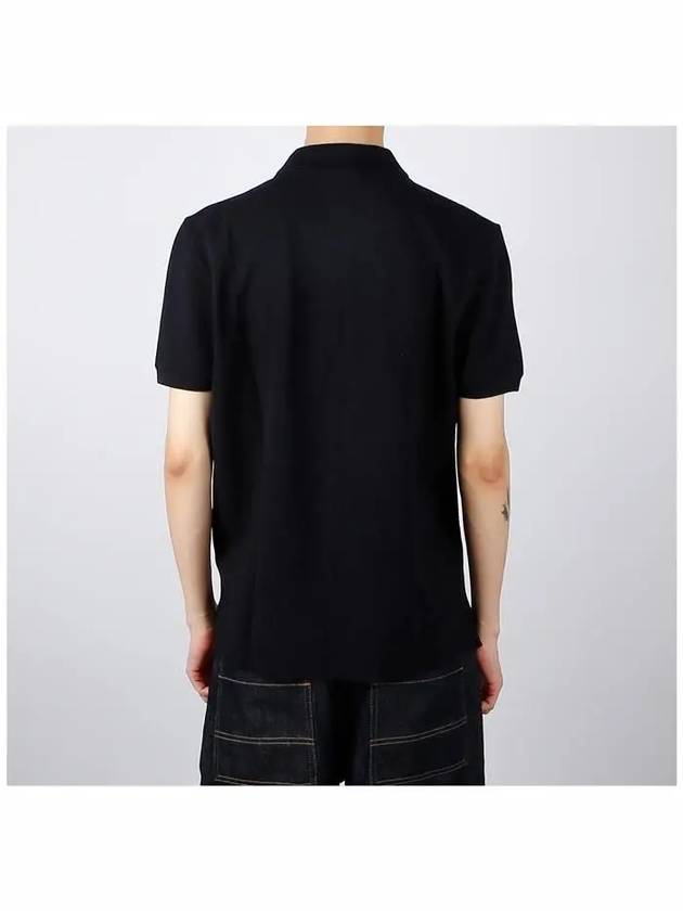 Fox Head Patch Cotton Polo Shirt Black - MAISON KITSUNE - BALAAN 5