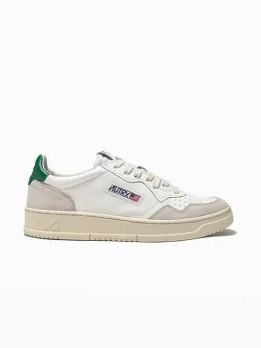 Medalist Suede Green Tab Low Top Sneakers White Beige - AUTRY - BALAAN 2