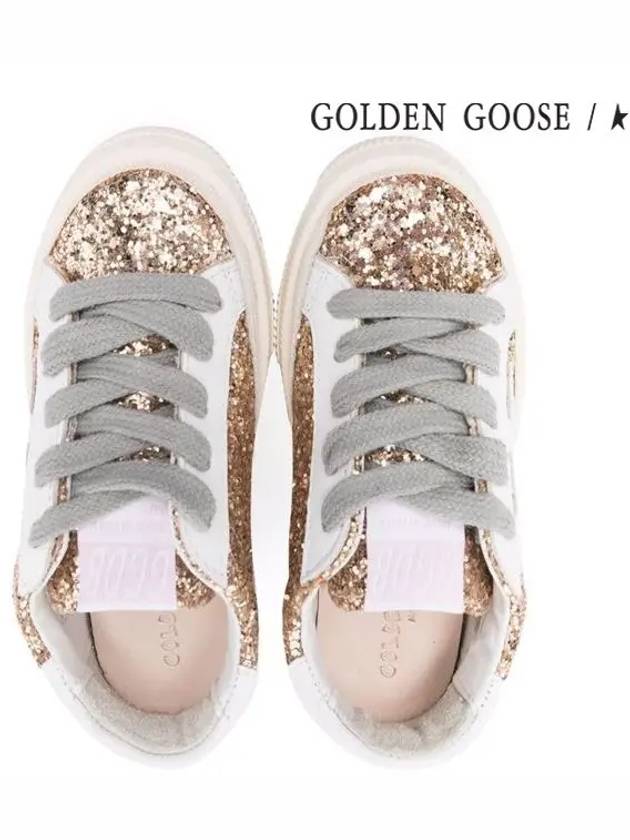 Kids Logo Leather Low Top Sneakers Gold - GOLDEN GOOSE - BALAAN 5