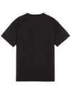 Logo Print Short Sleeve T-Shirt Black - STONE ISLAND - BALAAN 3