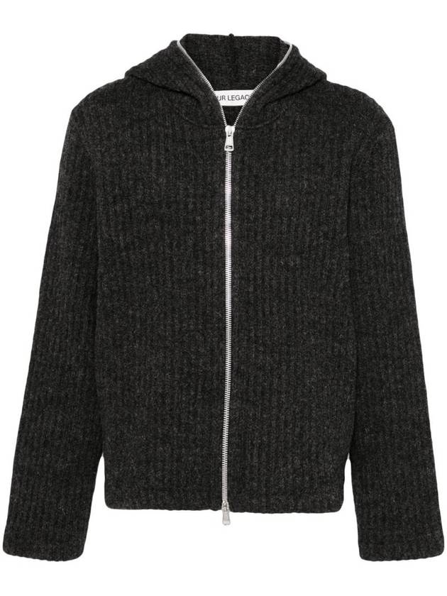 Rib Wool Hooded Cardigan Grey - OUR LEGACY - BALAAN 1