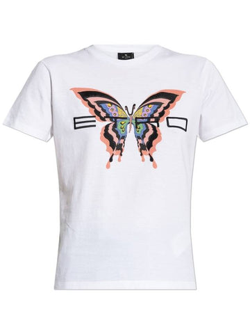 Etro T-shirt With Embroidered Logo, Women's, White - ETRO - BALAAN 1