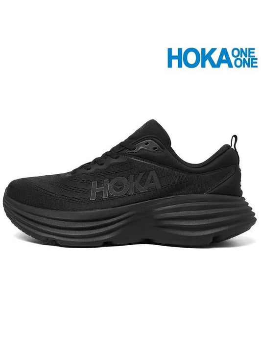 One One Bondi 8 Wide Low Top Sneakers Black - HOKA ONE ONE - BALAAN 2