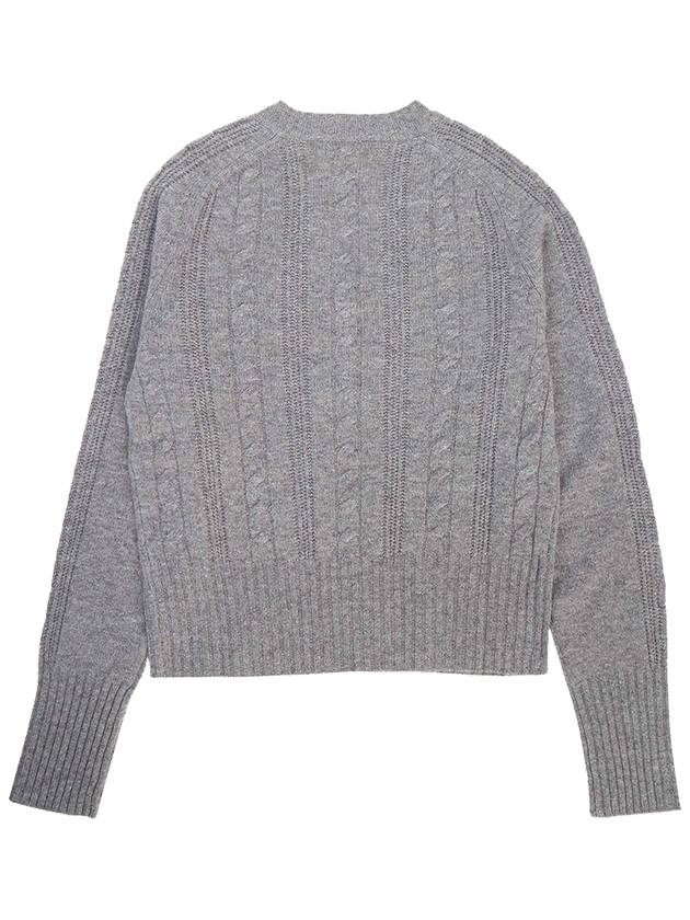 V-Neck Twisted Knit Top Grey - MAX MARA - BALAAN 3