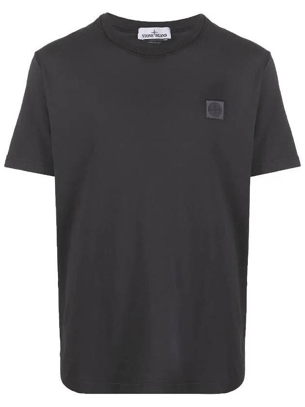 Logo Patch Chest Short Sleeve T-Shirt Charcoal - STONE ISLAND - BALAAN 1