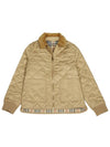 Kids Corduroy Collar Diamond Quilted Jacket Beige - BURBERRY - BALAAN 3