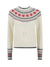 Striped Grosgrain Loop Tab Mohair Rose Wool Knit Top White - THOM BROWNE - BALAAN 2