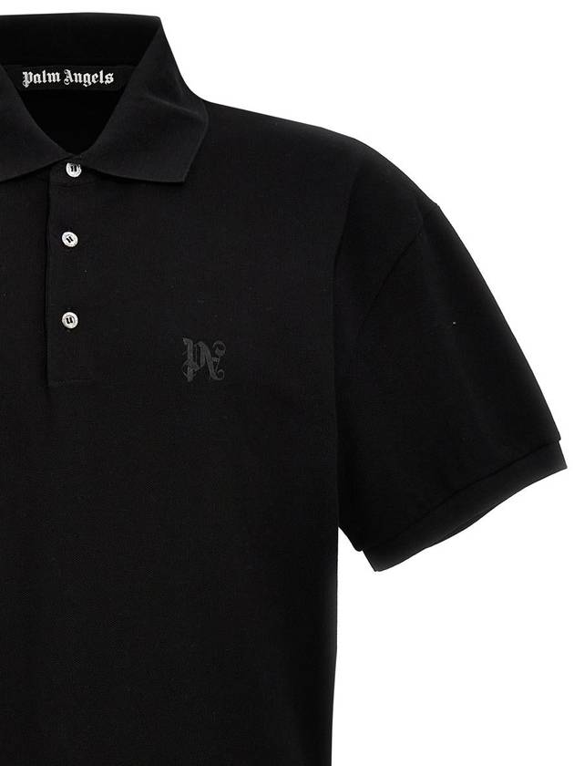 Polo T-shirt PMGB012R24FAB00110101010 Black - PALM ANGELS - BALAAN 4