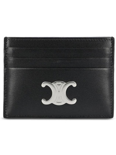 Triomphe Shiny Calfskin Card Wallet Black - CELINE - BALAAN 1