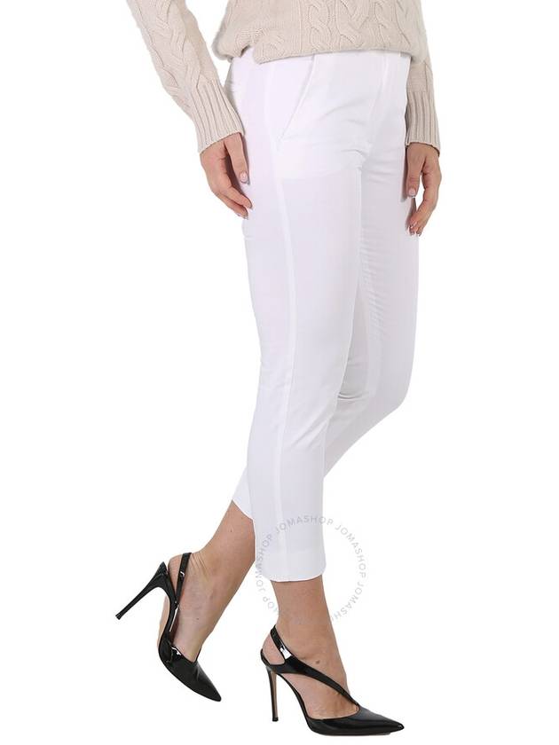 Women's Calcut Cotton Slim Fit Pants White - MAX MARA - BALAAN 3