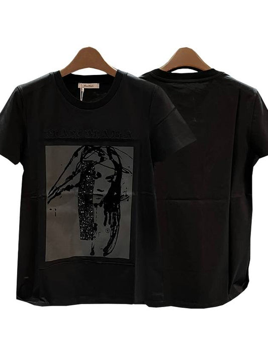 Women's Darling Big Graphic Print Short Sleeve T-Shirt Black - MAX MARA - BALAAN 2