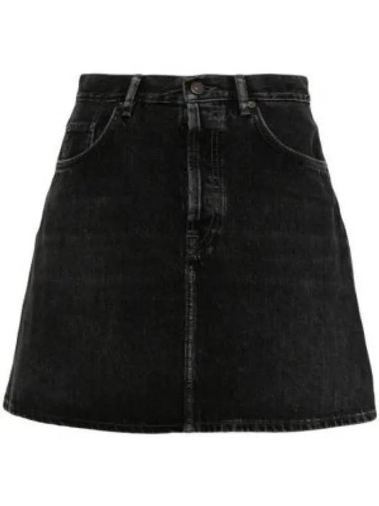 Denim Mini A-Line Skirt Black - ACNE STUDIOS - BALAAN 2