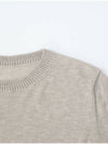 Glitter Round Neck Knit Top Beige - CALLAITE - BALAAN 3