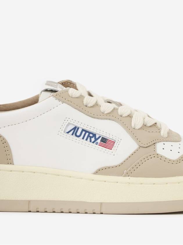 Medalist Bicolor Leather Low Top Sneakers White Beige - AUTRY - BALAAN 5