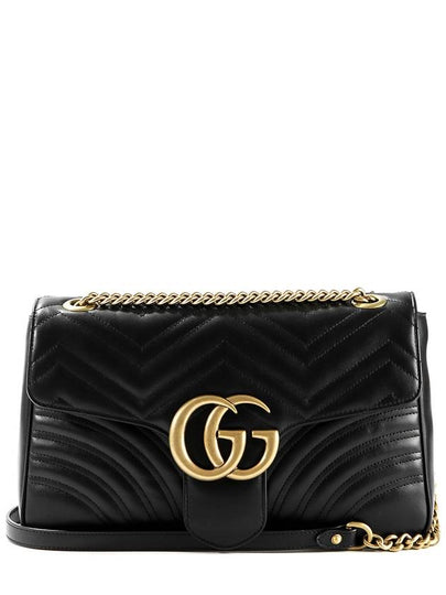 GG Marmont Matelasse Medium Shoulder Bag Black - GUCCI - BALAAN 2