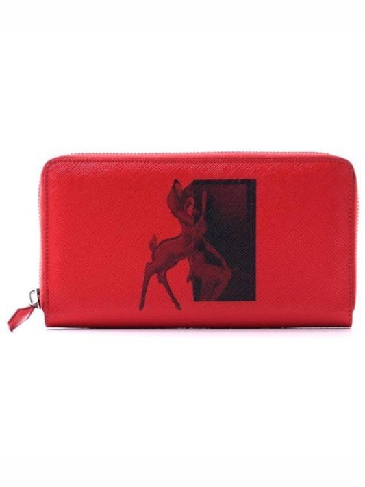 Bambi Leather Long Wallet Red - GIVENCHY - BALAAN 1