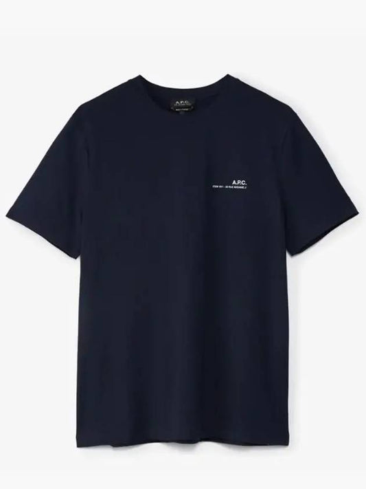 Men's Item Logo Cotton Short Sleeve T-Shirt Navy - A.P.C. - BALAAN