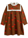 Kids cherry pleated brown dress 19750110 16 - MINI RODINI - BALAAN 5