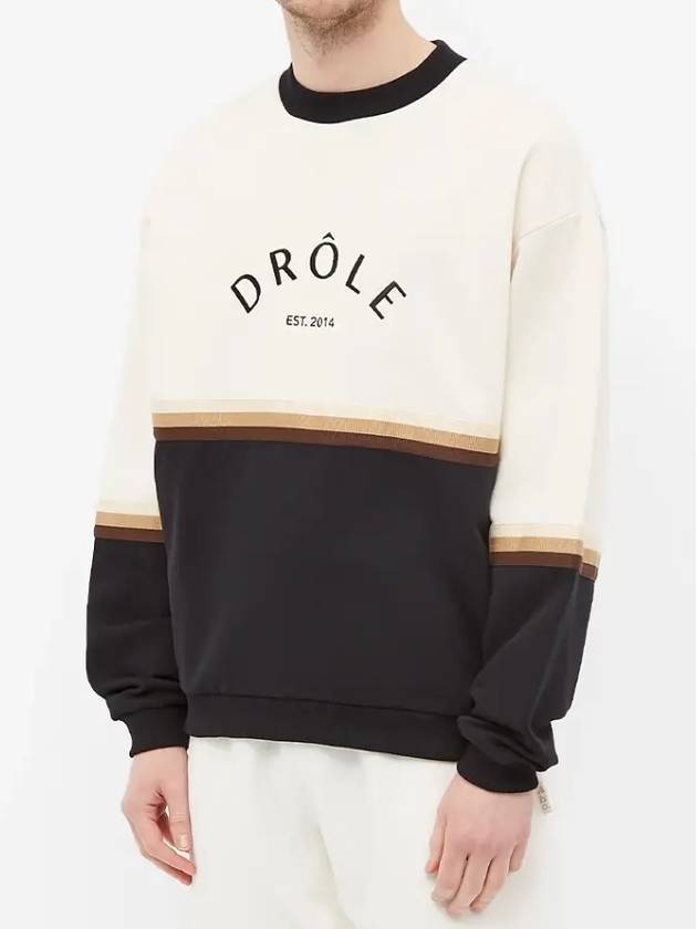 Color block logo crew sweatshirt cream - DROLE DE MONSIEUR - BALAAN 3