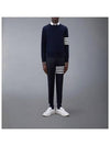 4 Bar Armband Milano Stitch Knit Top Navy - THOM BROWNE - BALAAN 4