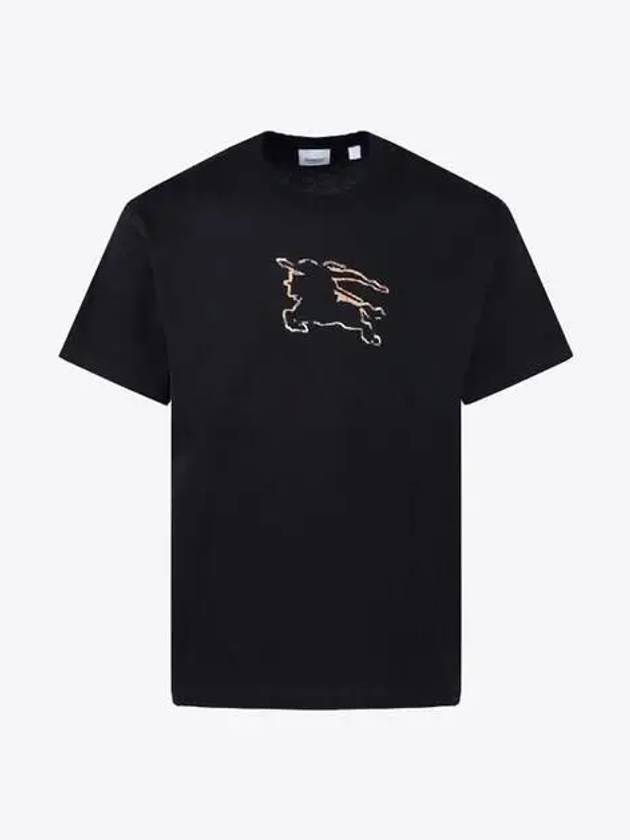 Equestrian Night Print Short Sleeve T-Shirt Black - BURBERRY - BALAAN 2