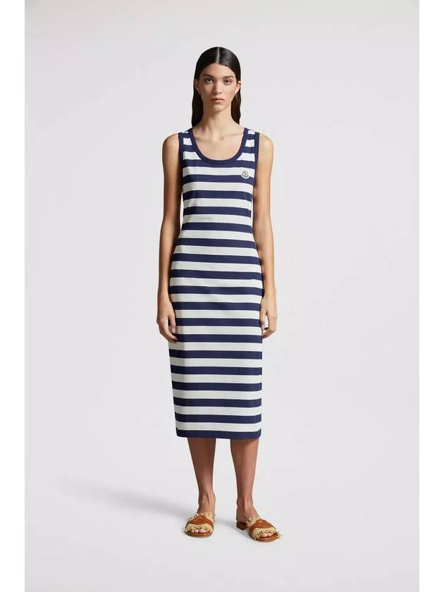 Striped midi dress navy white - MONCLER - BALAAN 4