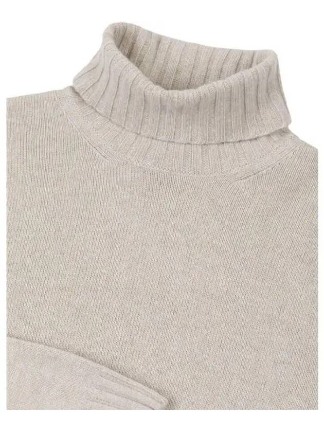 Le Pal logo patch cashmere blend turtleneck sweater beige - COLMAR - BALAAN 2