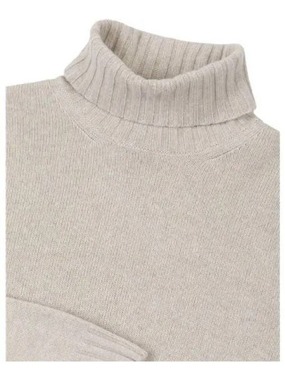 Le Pal logo patch cashmere blend turtleneck sweater beige - COLMAR - BALAAN 2