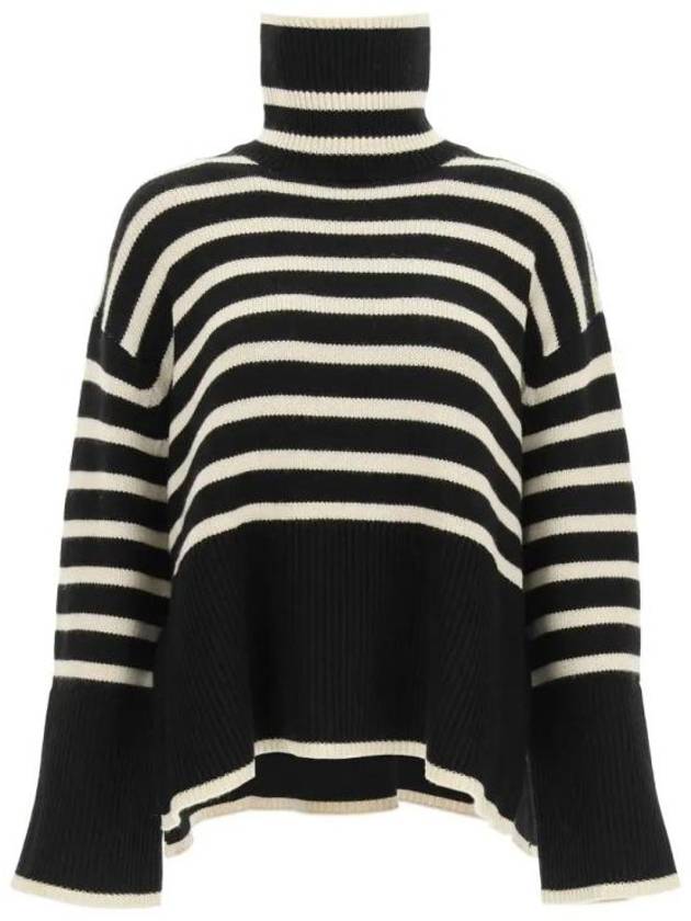 Signature Striped Turtleneck White Black - TOTEME - BALAAN 2