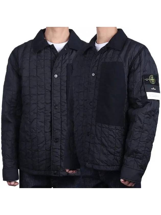 Men's Stella Wappen Patch Quilted Jacket Black - STONE ISLAND - BALAAN 2