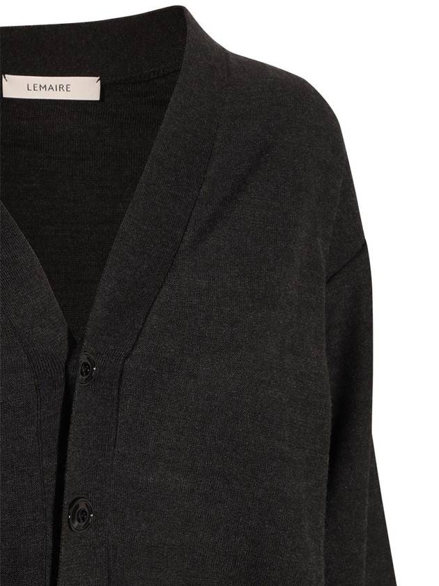 Relaxed Twisted Merino Wool Blend Cardigan Anthracite - LEMAIRE - BALAAN 10