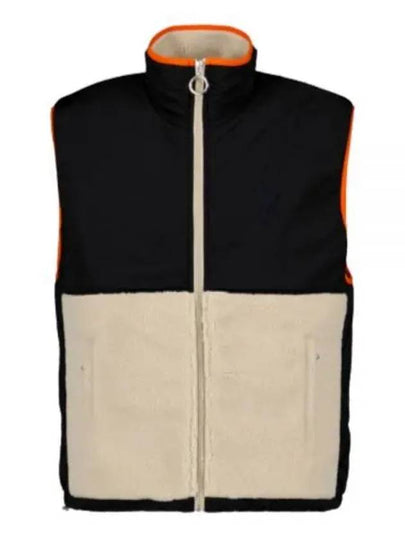 De Coeur Sherpa Hairy Fleece Nylon Canvas Vest Black White - AMI - BALAAN 2