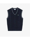 Men's Tipping Point Cable Vest Dark Navy - LACOSTE - BALAAN 2