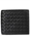 Intrecciato Coin Pocket Half Wallet Black - BOTTEGA VENETA - BALAAN 2