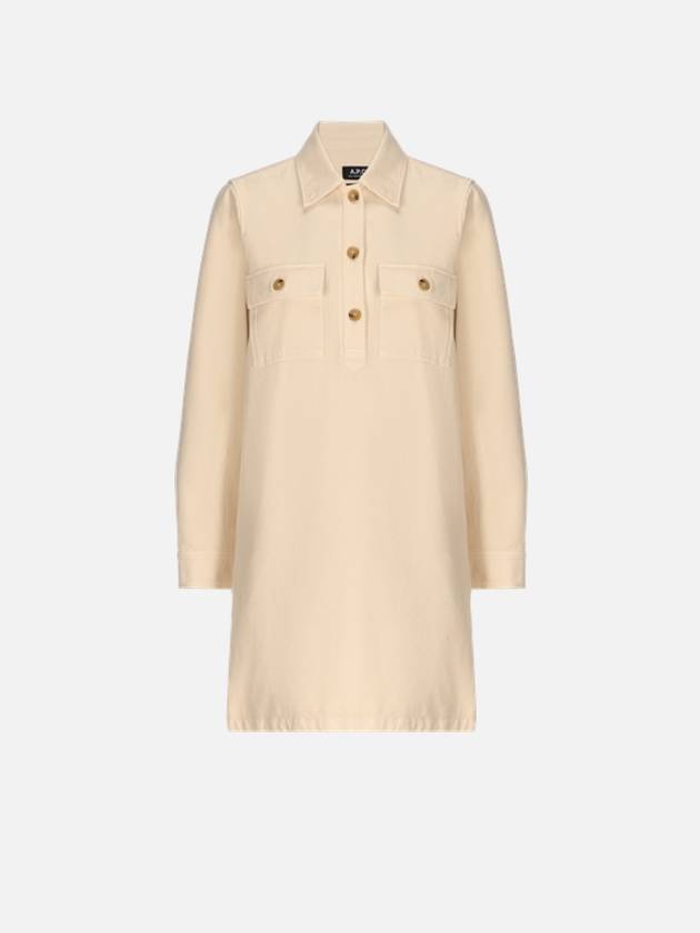 Women's Chest Pocket Midi Dress Beige - A.P.C. - BALAAN 2