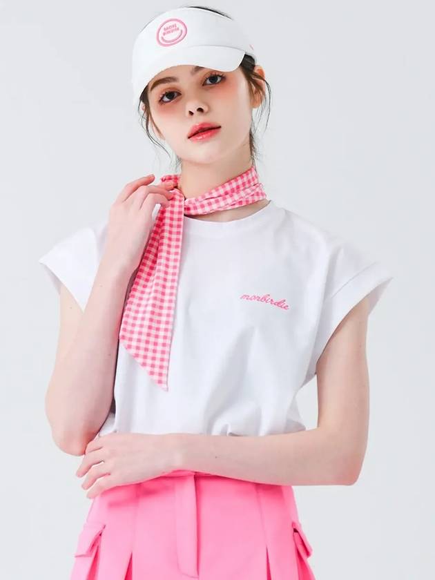 Scarf Point Sleeveless T-Shirt WHITE&PINK - MONBIRDIE GOLF - BALAAN 4