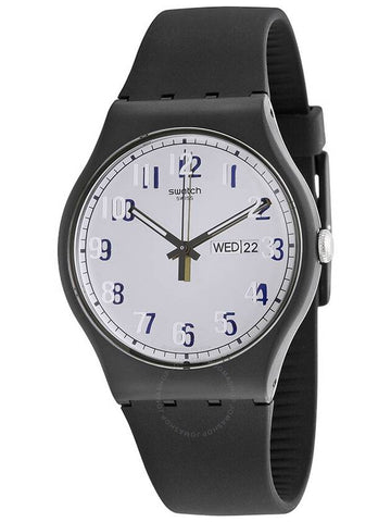 Swatch Secret Service Grey Dial Black Silicone Unisex Watch Grey - SWATCH - BALAAN 1