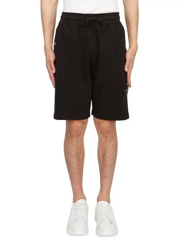 Wappen Patch Old Regular Fit Shorts Black - STONE ISLAND - BALAAN 4