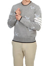 Hector Intarsia Crew Neck Knit Top Grey - THOM BROWNE - BALAAN 5