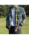 Men s Logo Pocket Check Long Sleeve Shirt Green 710951131002 - POLO RALPH LAUREN - BALAAN 6