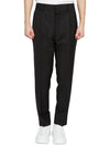 Men's Mohair Wool Straight Pants Black - PRADA - BALAAN 2