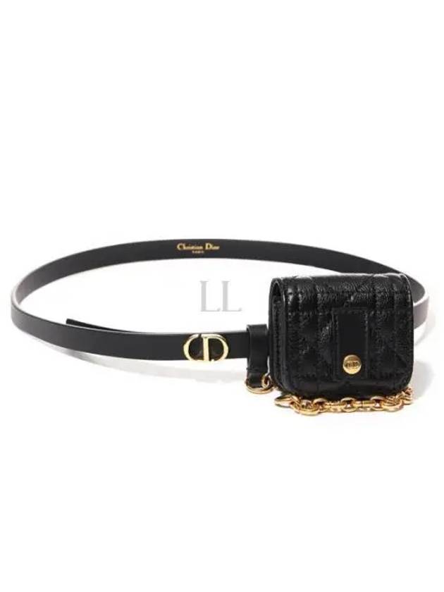 Caro Pouch Leather Belt Black - DIOR - BALAAN 2