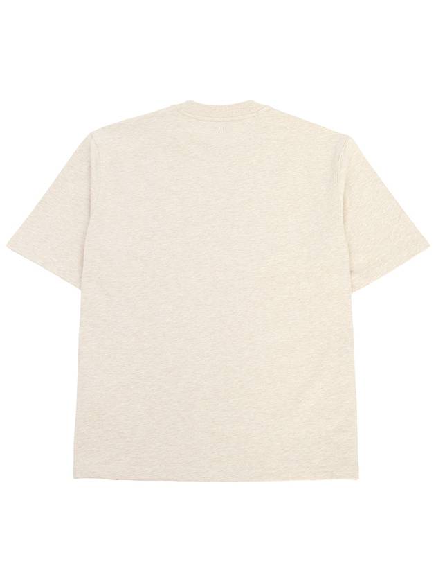 Small Heart Logo Boxy Fit Short Sleeve T-shirt Heather Light Beige - AMI - BALAAN 3