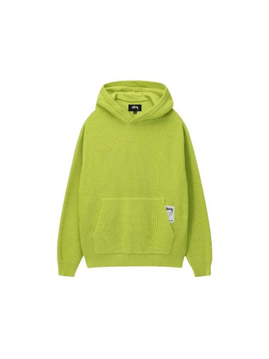 Cotton Knit Hoodie Lime - STUSSY - BALAAN 1