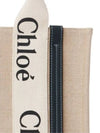 Woody Small Canvas Tote Bag Navy Beige - CHLOE - BALAAN 5