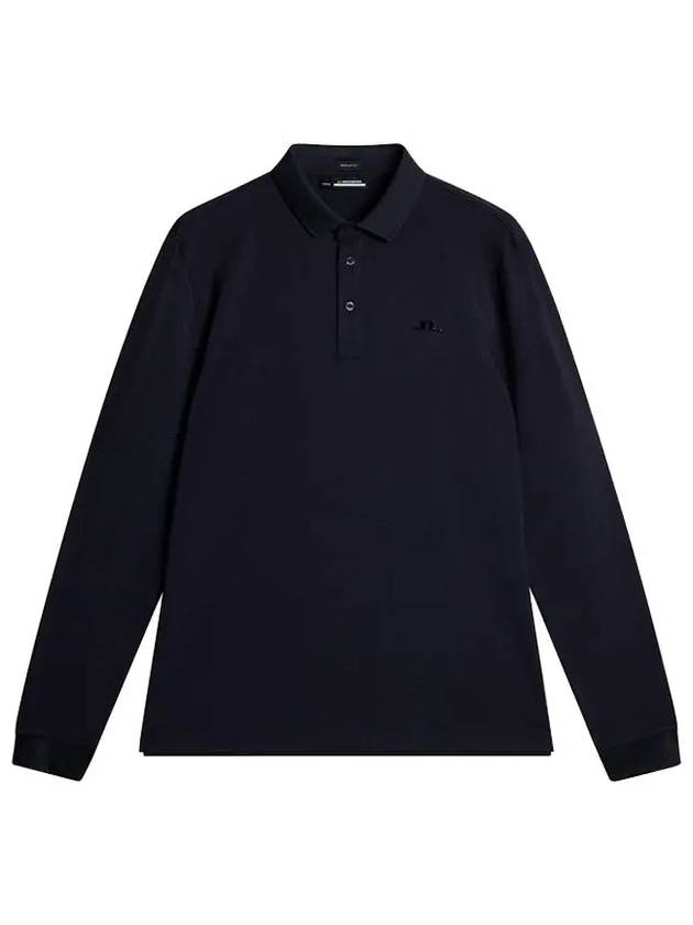 Men s Florian Long Sleeve Golf Polo Navy Melange GMJT10690 6881 - J.LINDEBERG - BALAAN 1