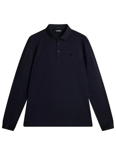 Men s Florian Long Sleeve Golf Polo Navy Melange GMJT10690 6881 - J.LINDEBERG - BALAAN 1