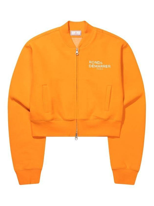 bold logo embroidery crop zip-up jacket orange - ROND&DEMARRER - BALAAN 1