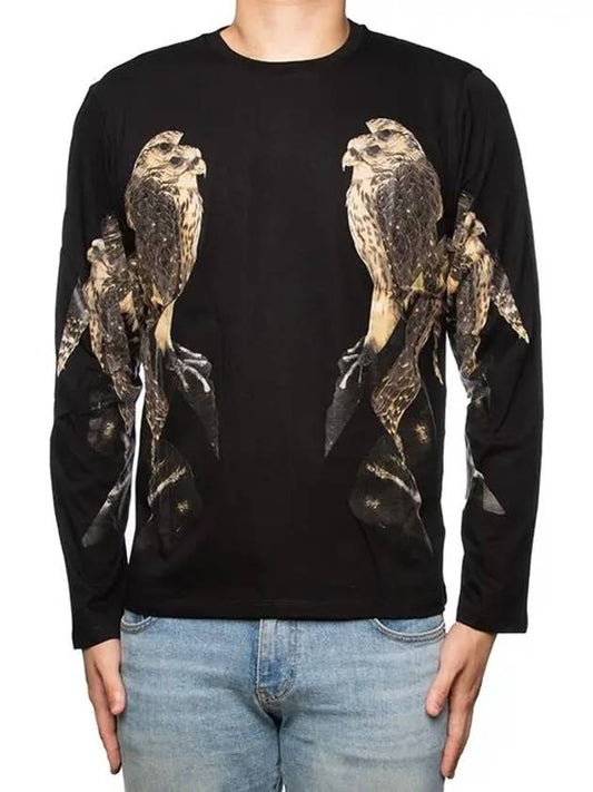 Twin Eagle Print Long Sleeve T-Shirt Black - NEIL BARRETT - BALAAN 2